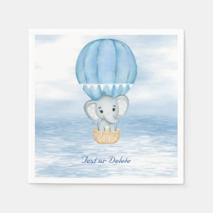 Blue Elephant Hot Air Balloon Napkin