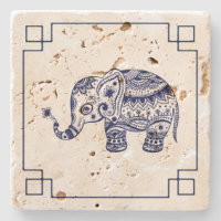 Blue Elephant Illustration Simple Frame