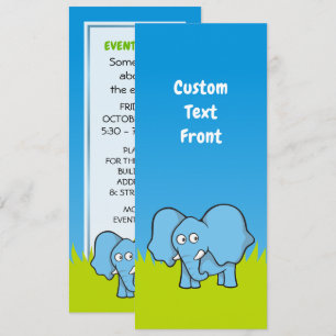 Blue Elephant Invitation