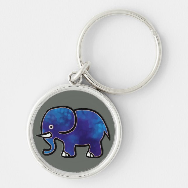 blue elephant keychain (Front)