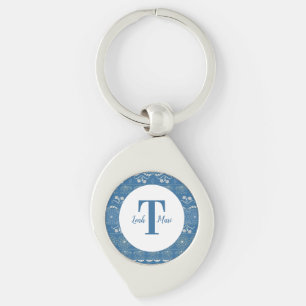 Blue Elephant Mandala Keychain