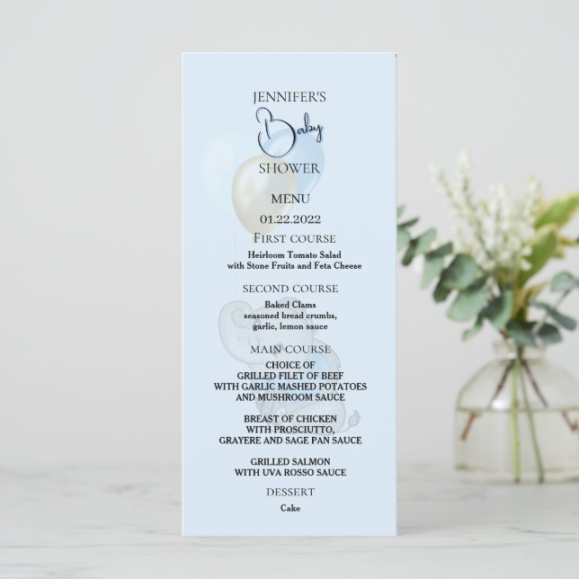 Blue Elephant Menu card (Standing Front)