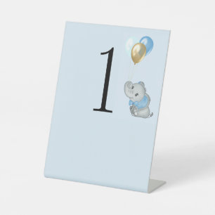 Blue Elephant Number table Pedestal sign