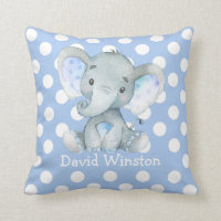 Blue Elephant Nursery Decor Personalized Baby Boy