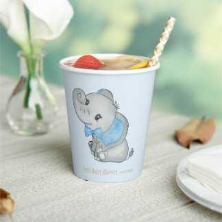 Blue Elephant Paper Cup Baby Shower