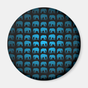 Blue Elephant Pattern Magnet
