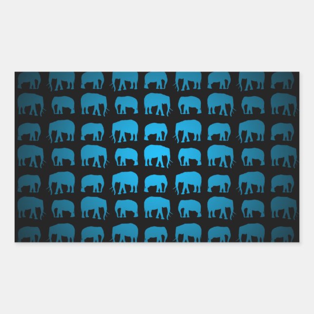 Blue Elephant Pattern Sticker (Front)