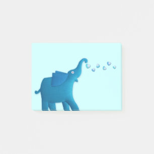 blue elephant post-it notes