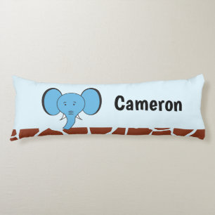 Blue Elephant Safari Jungle Personalized Body Pillow
