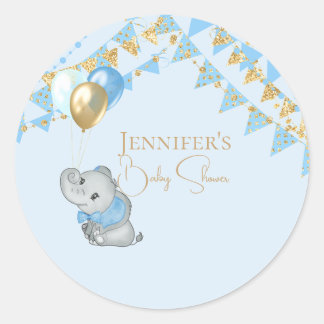 Blue Elephant Sticker Baby shower Favours