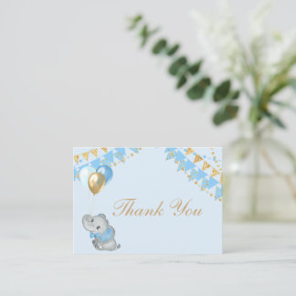 Blue Elephant Thank You card Baby Shower