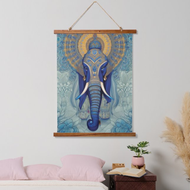 Blue Elephant Wall Tapestry (Bedroom)