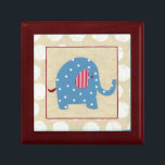 Blue Elephant with White Polka Dots Gift Box<br><div class="desc">This blue elephant was created using different pieces of cut out paper. An amazing arts and crafts style work by Chariklia Zarris,  it would make a great gift for a child to put on the wall of their room. Order yours now!</div>