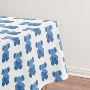 Blue Elephants Baby Shower Tablecloth