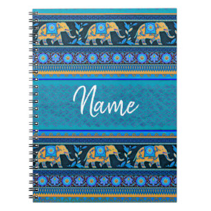 Blue elephants Personalized Notebook