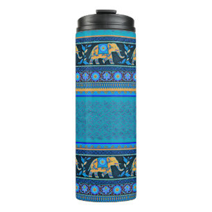 Blue elephants thermal tumbler