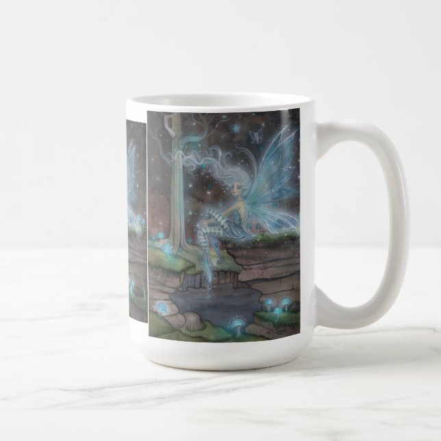 Blue Ember Fairy Imaginaire Art Mug par Molly Harr (Droite)