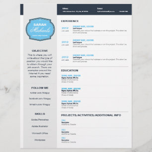 Blue Emblem Resume Letterhead