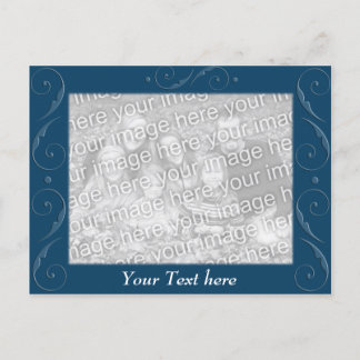 Blue Embossed Postcard