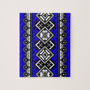 Blue Embroidery Jigsaw Puzzle