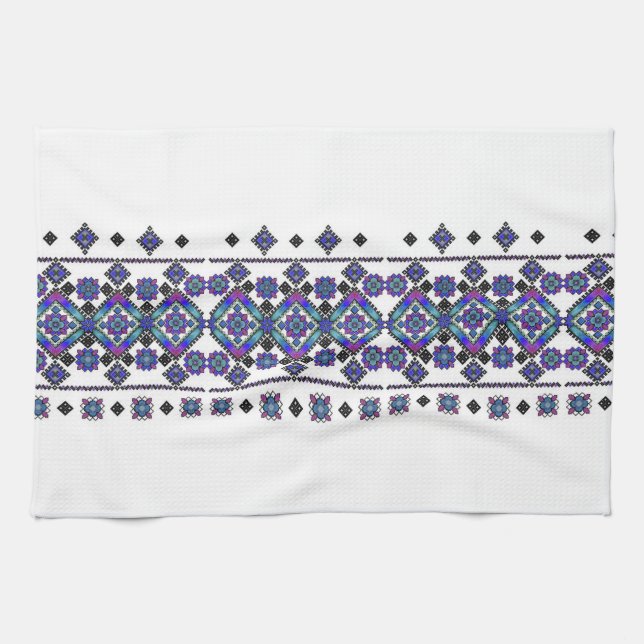 Blue Embroidery Kitchen Towel (Horizontal)