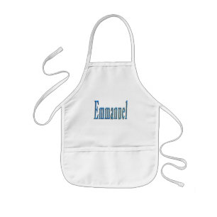 Blue Emmanuel Name, Kids Apron