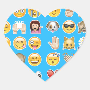 blue emoji heart sticker