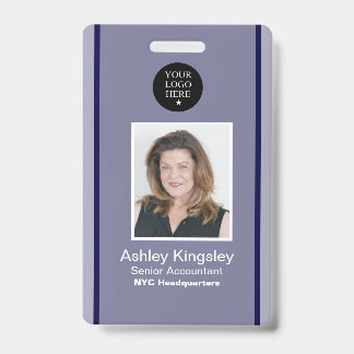 Blue Employee Photo Badge Corporate Security