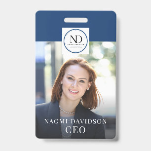 Blue Employee Photo ID Company Badge