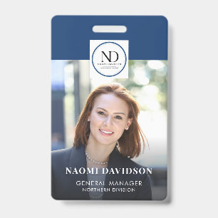Blue Employee Photo ID Company Badge