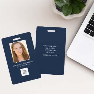 Blue Employee Photo ID Logo Badge