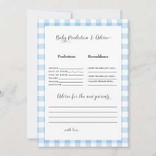 Blue En vichy Baby Predictions II Invitation
