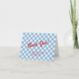 Blue En vichy Red Balloon Upsherin Merci Note