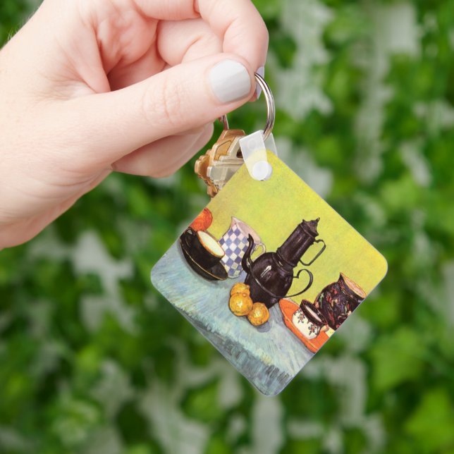 Blue Enamel Coffeepot by Vincent van Gogh Keychain (Hand)