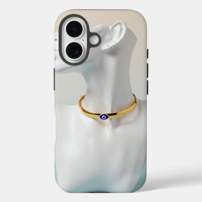 Blue Enamel Evil Eye Choker Necklace Case-Mate iPhone Case (Back)