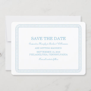 Blue Encircled Rounded Save the Date Invite