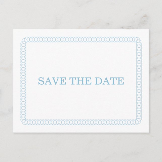 Blue Encircled Rounded Save the Date Postcard (Front)