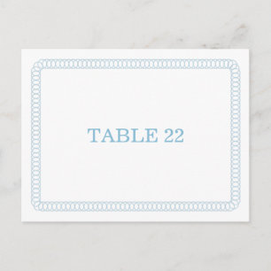 Blue Encircled Rounded Table Number Postcard