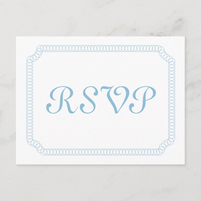Blue Encircled Ticket RSVP Postcard (Front)