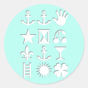 Blue Encoded Message Friendship Roun St Classic Round Sticker