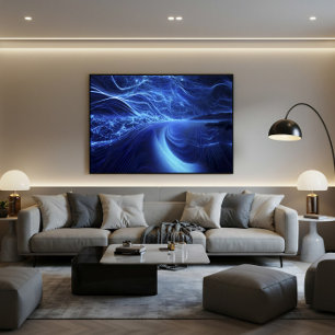 Blue Energy Flow Canvas Print