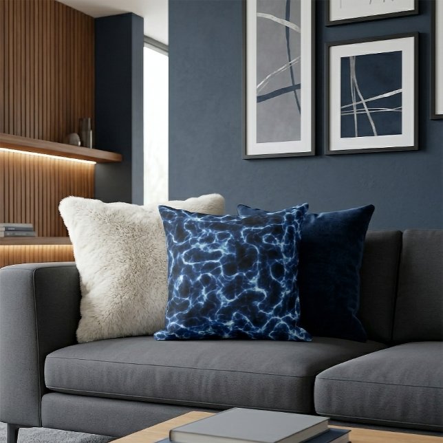 Blue Energy Pulse Throw Pillow (Creator Uploaded)