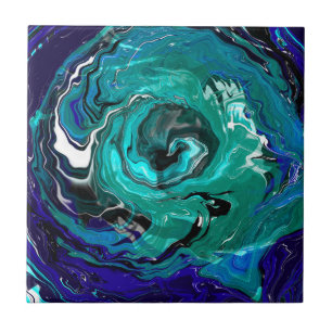 Blue Eternity   Abstract Art Tile