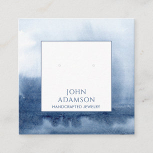 Blue Ethereal Watercolor Earring Display Card