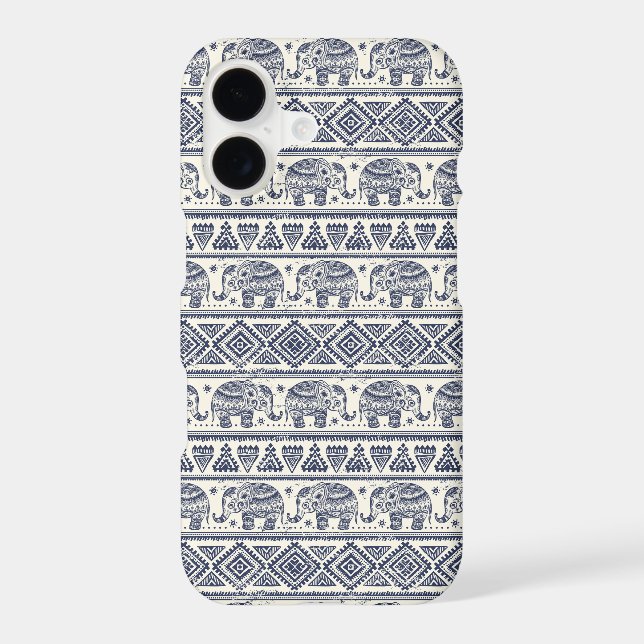 Blue Ethnic Elephant Pattern (Back)