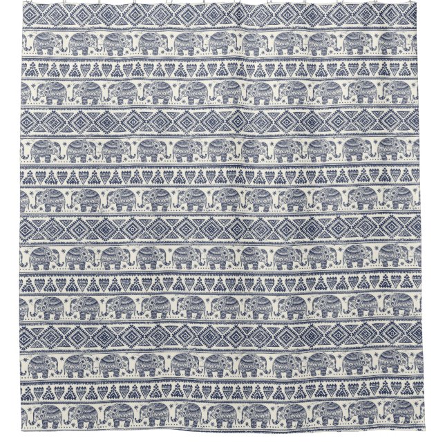 Blue Ethnic Elephant Pattern (Front)