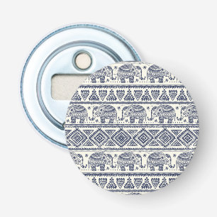 Blue Ethnic Elephant Pattern Bottle Opener