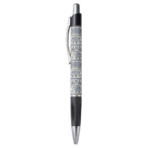 Blue Ethnic Elephant Pattern Pen