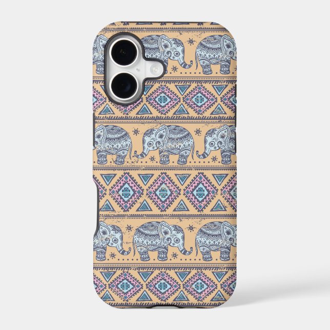 Blue Ethnic Elephant Tribal Pattern (Back)