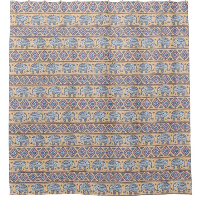 Blue Ethnic Elephant Tribal Pattern (Front)